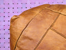 Hand-Stitched Moroccan Leather Pouf - Boho Floor Cushion, Ottoman Seat, Stylish Home Decor, Warm Brown Pouf, Floor Seating, Moroccan Stool