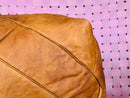 Handmade Moroccan Leather Square Pouf, Authentic Berber Ottoman, Natural Brown Footstool - Perfect Boho Home Decor by 100kends