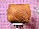 Handmade Moroccan Leather Square Pouf, Authentic Berber Ottoman, Natural Brown Footstool - Perfect Boho Home Decor by 100kends