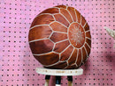 Handcrafted Moroccan Leather Pouf – Chocolate Brown Ottoman Footstool by 100kends, Round Leather Pouffe, Perfect for Boho Decor