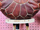 Handmade Moroccan Leather Pouf Ottoman - Round Brown Leather Pouf, Handcrafted Ottoman Pouf, Moroccan Leather Pouffe for Home Decor