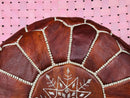 Authentic Moroccan Leather Pouffe - Handcrafted Artisan Footstool, Boho Decor Ottoman, Unstuffed Moroccan Pouffe