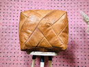 Handcrafted Genuine Leather Moroccan Square Pouf – Perfect Floor Cushion, Footstool, and Ottoman for Stylish Décor