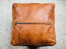 Handcrafted Genuine Leather Moroccan Square Pouf – Perfect Floor Cushion, Footstool, and Ottoman for Stylish Décor