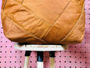 Light Brown Moroccan Leather Pouf, Handcrafted Square Ottoman, Boho Living Room Pouf, Neutral Brown Pouf Seat for Moroccan Decor