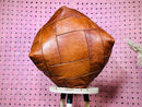 Handcrafted Moroccan Leather Pouf - Authentic Boho Ottoman, Perfect Floor Pouf, Square Leather Seat for Living Room Decor
