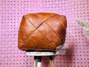 Handcrafted Moroccan Leather Pouf - Authentic Boho Ottoman, Perfect Floor Pouf, Square Leather Seat for Living Room Decor