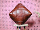 Handmade Moroccan Leather Pouf - Rustic Brown Artisan Floor Cushion, Boho Ottoman Seating for Home Decor