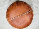 Hand-Stitched Moroccan Leather Pouf Ottoman - Authentic Artisan Floor Seating, Boho Chic Luxury Pouf, Leather Footrest for Home Decor