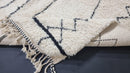 Handmade Morocan Rug Wool | Custom Boho Boujad Style | Large Area Rug 8x10 9x12 10x14 | Modern Minimalist Black & White Beni Rug by 100kends