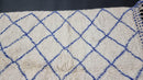 Custom Moroccan Beni Ourain Rug - Authentic Handmade Berber Area Rug with Blue Diamond Pattern - Custom Sizes Available