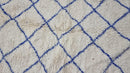 Custom Moroccan Beni Ourain Rug - Authentic Handmade Berber Area Rug with Blue Diamond Pattern - Custom Sizes Available
