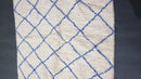 Custom Moroccan Beni Ourain Rug - Authentic Handmade Berber Area Rug with Blue Diamond Pattern - Custom Sizes Available