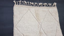 Custom Moroccan Beni Ourain Rug - Handmade Berber Carpet with Minimalist Checkered Pattern - Wool Area Rug for Home Decor