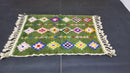 Custom Moroccan Wool Shaggy Rug - Emerald Green, Colorful Patterns, Handwoven Cozy Chic Rugs by 100kends - Custom Sizes Available