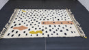 Custom Moroccan Beni Ourain Rug - Handmade Soft Wool Minimalist White and Black Berber Area Rug, Custom Sizes, Modern Moroccan Plain Rug