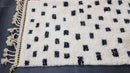 Custom Moroccan Beni Ourain Rug - Handmade Soft Wool Minimalist White and Black Berber Area Rug, Custom Sizes, Modern Moroccan Plain Rug