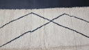 Custom Handmade Moroccan Beni Ourain Wool Rug, Black & White Moroccan Area Rug, Custom Size Ivory Berber Rug, Fluffy Wool Carpet