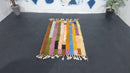 Custom Handmade Moroccan Beni Ourain Wool Rug - Authentic Berber Rug in Multicolor Stripes - Available in 3x5 ft to 15x15 ft