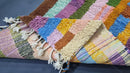 Custom Handmade Moroccan Beni Ourain Wool Rug - Authentic Berber Rug in Multicolor Stripes - Available in 3x5 ft to 15x15 ft