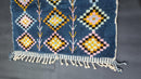 Handmade Blue Moroccan Rug with Geometric Diamond Patterns - Authentic Tribal Berber Wool Rug - Boho Shaggy Area Rug by 100kends