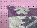 Handmade Moroccan Wool Pillow Cover 20x20 - Purple & Grey Square Throw Pillow, Boho Cushion Cover, Perfect for Bed and Sofa Decor