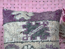 Handmade Moroccan Wool Pillow Cover 20x20 - Purple & Grey Square Throw Pillow, Boho Cushion Cover, Perfect for Bed and Sofa Decor