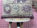 Handmade Moroccan Wool Pillow Cover 20x20 - Purple & Grey Square Throw Pillow, Boho Cushion Cover, Perfect for Bed and Sofa Decor