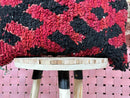 Handmade Moroccan Kilim Pillow Cover 16x24 – Bohemian Cushion for Living Room, Meditation, or Outdoor – Red & Black Wool Throw Pillow