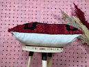 Handcrafted Moroccan Wool Pillow Cover - Red & Black Wool Cushion Cover - Decorative Throw Pillow - Wool Sofa Pillow 16x24 inches