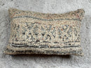 Handwoven Wool Pillow Cover - Moroccan Boho Decor | Neutral-Toned Textured Cushion Cover for Rustic & Bohemian Home | 14 x 22 Inches