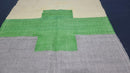 Custom Moroccan Wool Rug - Handmade Berber Beni Ourain Rug with Green Cross Design - Custom Sizes & Fringes Available