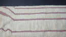 Custom Moroccan Rug | Handmade Wool Striped Rug for Living Room, Bedroom, Kitchen | Artistic White Teppich | Sizes 3x5 to 15x15 ft