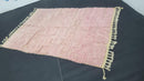Custom Moroccan Pink Wool Rug - Handwoven Shaggy Berber Carpet, Bohemian Style Area Rug - Soft Natural Wool Decor