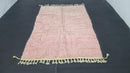 Custom Moroccan Pink Wool Rug - Handwoven Shaggy Berber Carpet, Bohemian Style Area Rug - Soft Natural Wool Decor