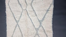 Custom Moroccan Wool Rug, White Rug with Geometric Pattern, Living Room or Bedroom Rug, Artistic Moroccan Carpet, Custom Sizes Available