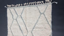 Custom Moroccan Wool Rug, White Rug with Geometric Pattern, Living Room or Bedroom Rug, Artistic Moroccan Carpet, Custom Sizes Available