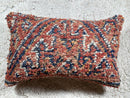 Handmade Moroccan Wool Cushion Cover 14x22, Decorative Pillowcase for Home & Living, Floral Sofa Pillow, Orange Accent Pillow