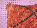 Handcrafted Moroccan Pillow – Wool Cushion Cover in Vibrant Red and Pink with Unique Patterns – 18 x 20 Inches – Boho Decor