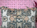 Handcrafted Wool Throw Pillow, white-Brown wool Pillow, 21 x 14, Rustic Wool Cushion, Perfect for Country Décor & Winter Comfort