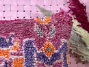 Bohemian Pink Wool Pillow Cover - Handwoven 13x24 Decorative Throw Pillow, Geometric Tribal Cushion, Textured Wool Sofa Pillow