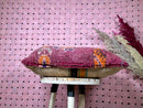 Bohemian Pink Wool Pillow Cover - Handwoven 13x24 Decorative Throw Pillow, Geometric Tribal Cushion, Textured Wool Sofa Pillow