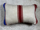 Handwoven Moroccan Wool Pillow Cover - 14x23 Boho Decorative Cushion, Beige Wool Pillow with Geometric Textured Tribal Design