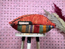 Handmade Red Wool Moroccan Pillow – 18x20 Decorative Kilim Throw, Berber-Style Geometric Cushion, Red Boho Shaggy Pillow