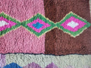 Custom Moroccan Shag Rug – Pink & White Beni Ourain Rug, Fluffy Morocco Carpet, Handmade Custom Sizes and Designs – by 100kends