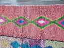 Custom Moroccan Shag Rug – Pink & White Beni Ourain Rug, Fluffy Morocco Carpet, Handmade Custom Sizes and Designs – by 100kends