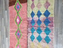 Custom Moroccan Shag Rug – Pink & White Beni Ourain Rug, Fluffy Morocco Carpet, Handmade Custom Sizes and Designs – by 100kends