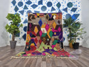 Vibrant Handmade Moroccan Boujaad Rug - Custom Sizes 3x5 to 15x15 ft - Berber Wool Moroccan Area Rug with Unique Patterns