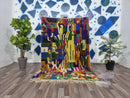 Custom Moroccan Beni Ourain Wool Rug - Handmade Berber Carpet, Vibrant Area Rug for Bedroom & Living Room - Custom Sizes Available