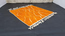 Custom Moroccan Beni Ourain Rug - Orange & White Genuine Wool Carpet, Custom Sizes 3x5 to 15x15 ft, Handmade Berber Moroccan Area Rug